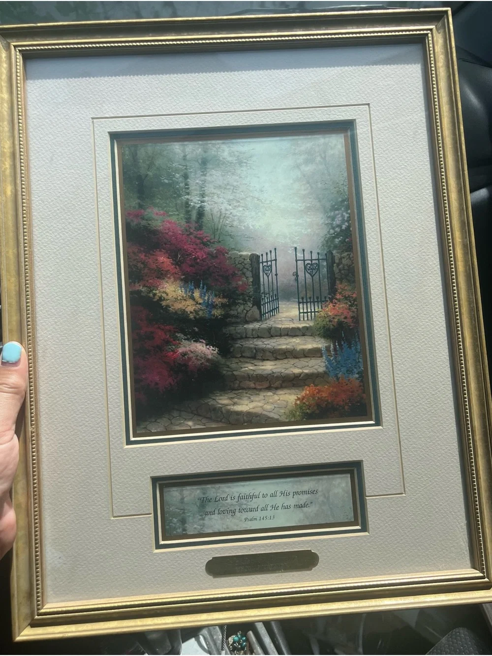 Thomas Kinkade Framed Garden Pathway Wall Art in Gold